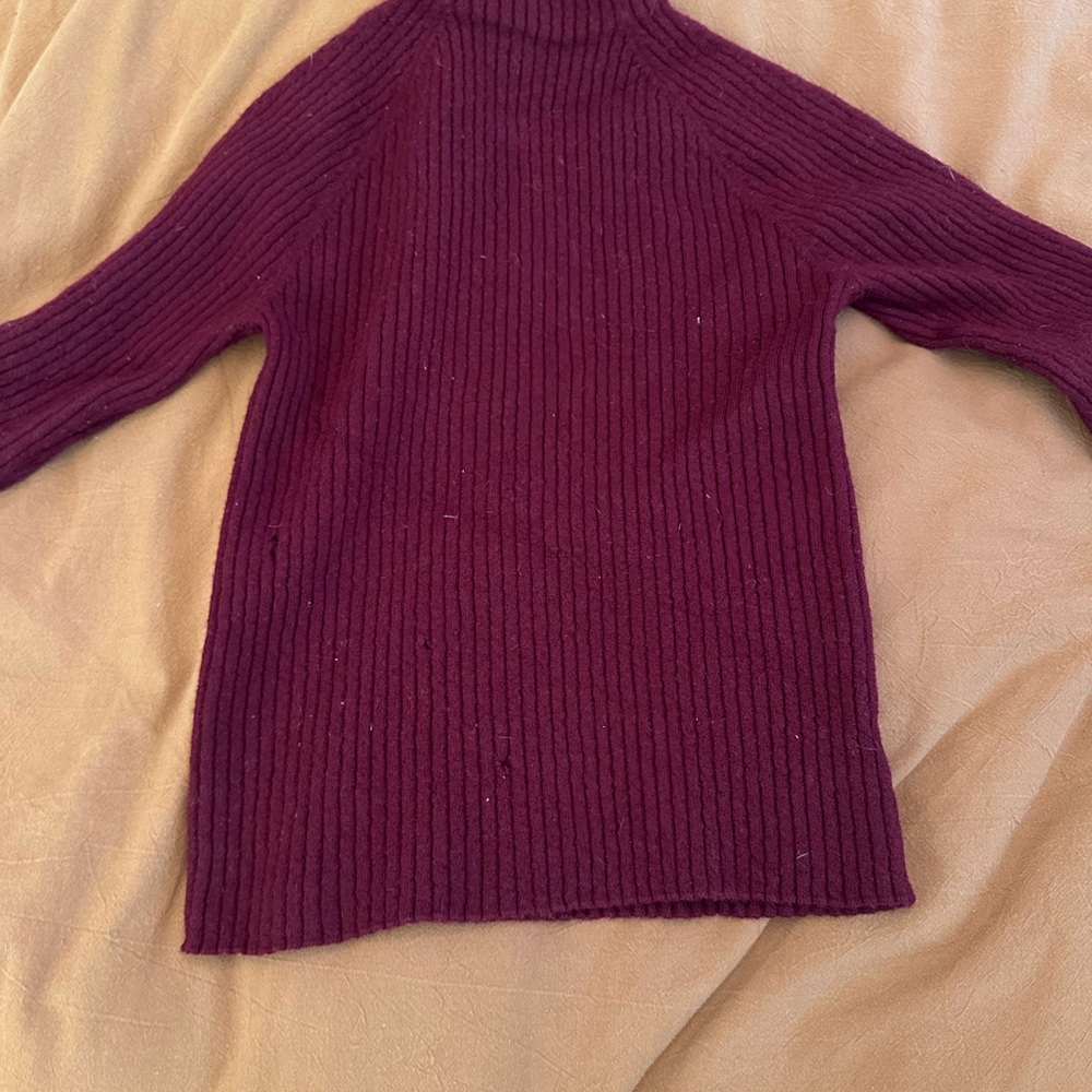 DKNY Women's Cowl Neck Ribbed Sweater in Burgundy